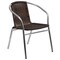 Emma and Oliver 31.5" Square Aluminum Garden Patio Table Set with 4 Rattan Chairs